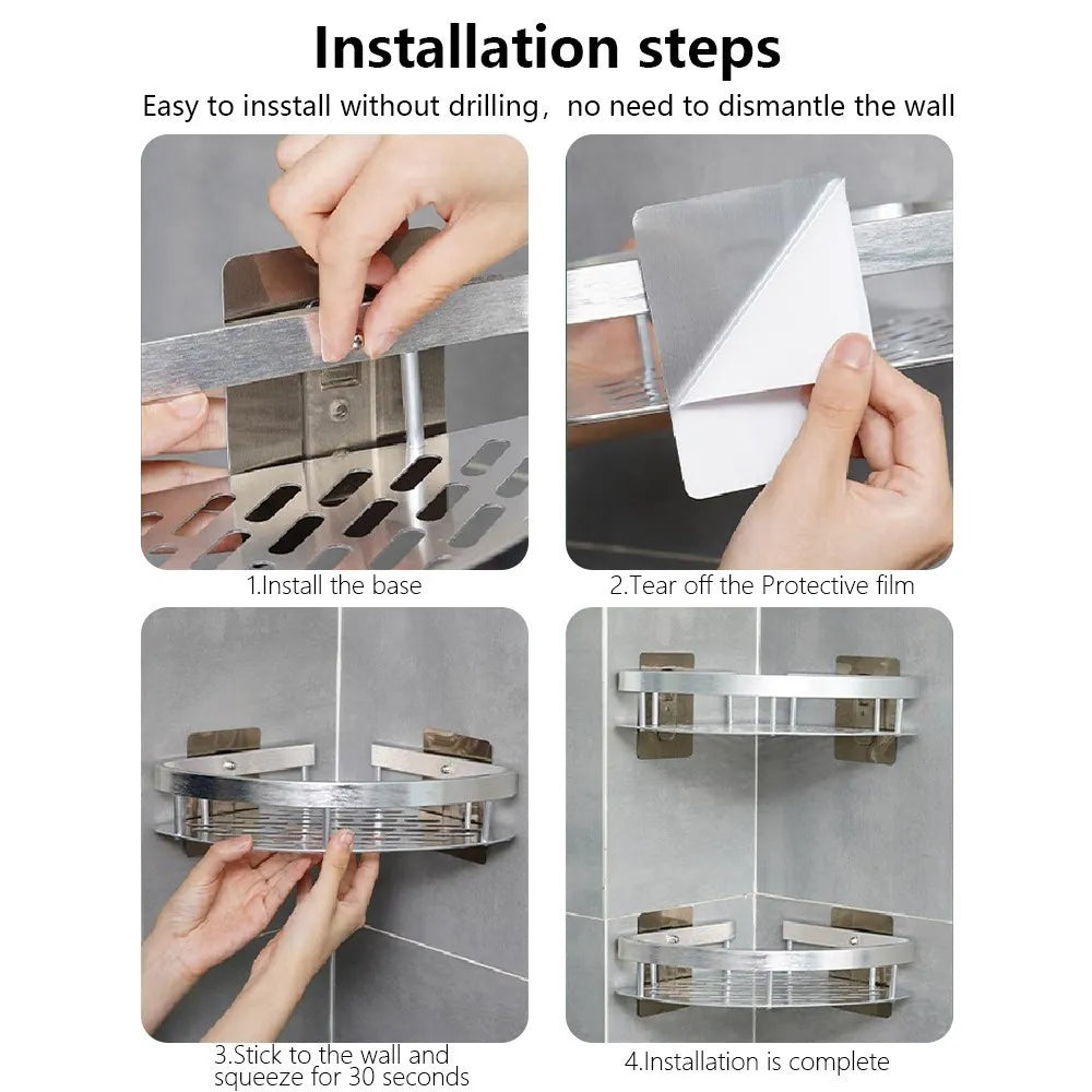 Luxury Bathroom Aluminum Shelves