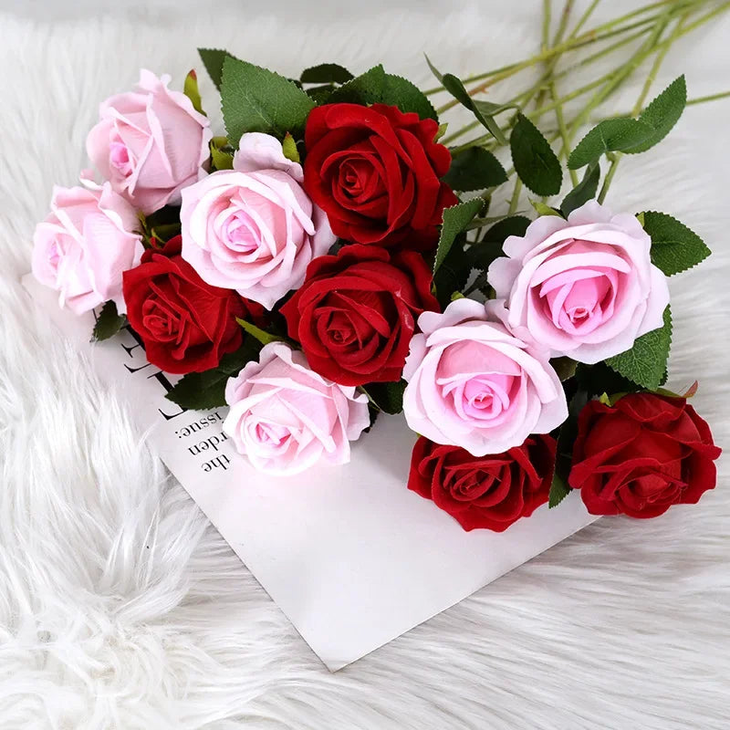 5Pcs Artificial Flowers Bouquet Silk- Rose Flower