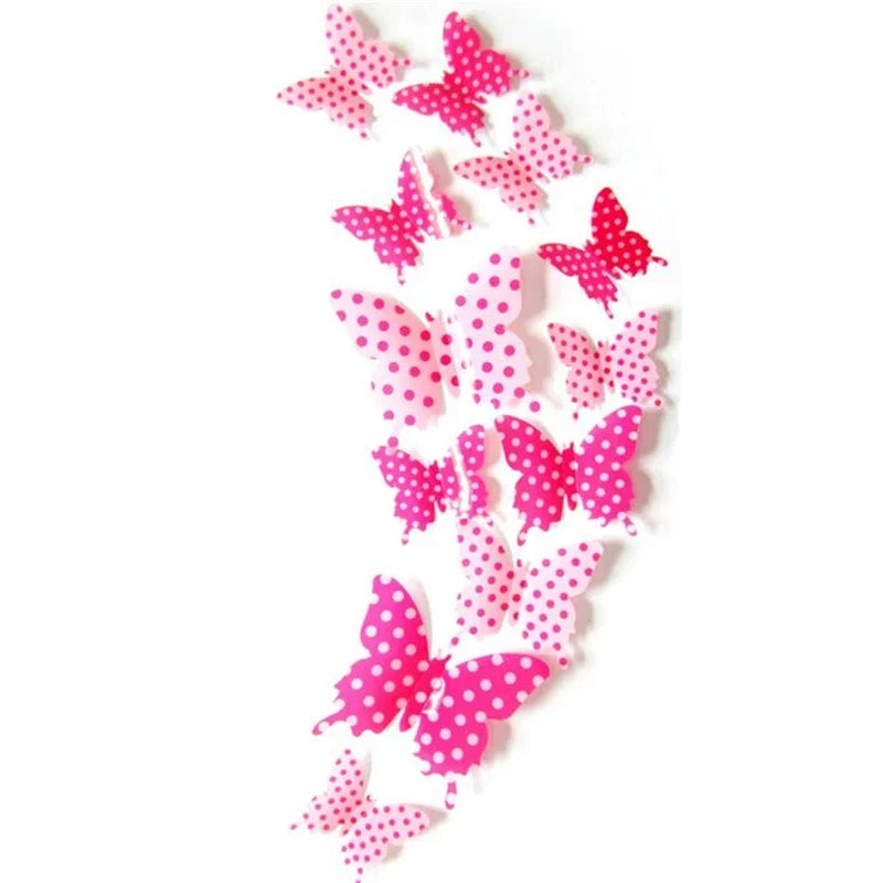 12PCS PVC 3D Butterflies Wall Stickers