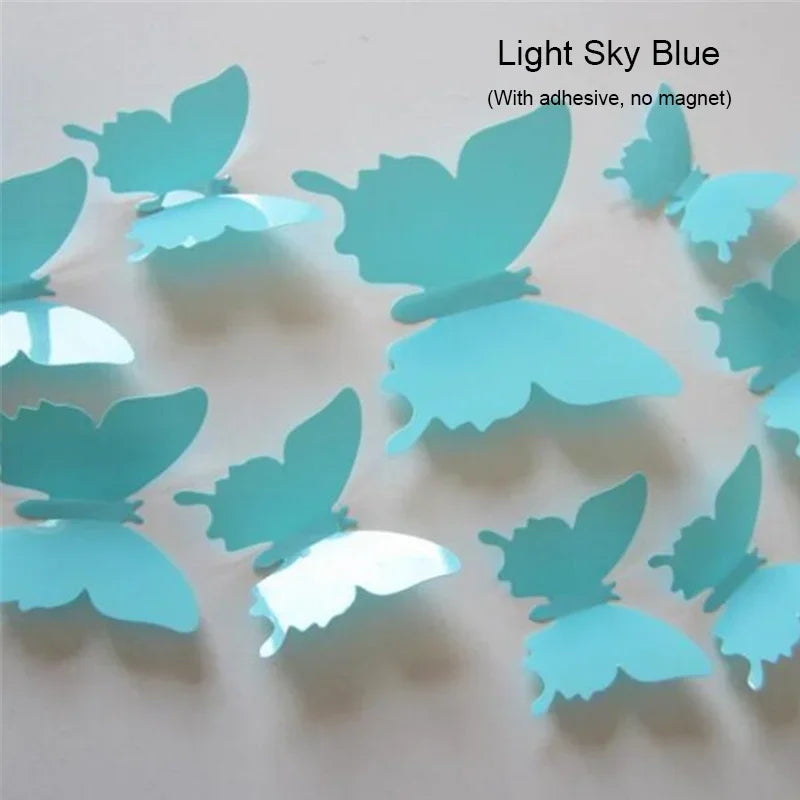 12PCS PVC 3D Butterflies Wall Stickers