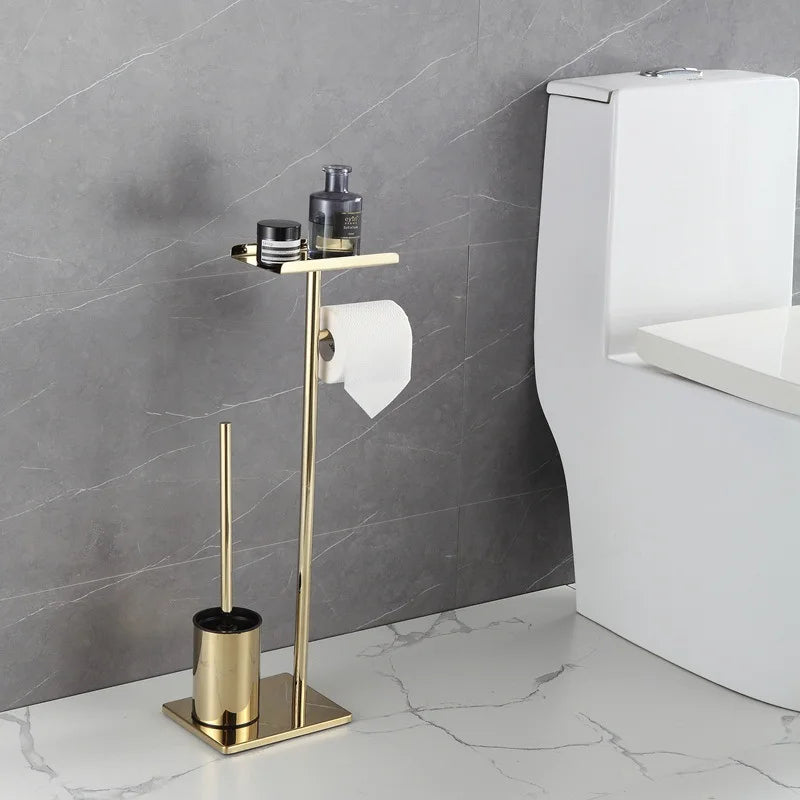 Floor Mounted Holder for Toilet Brush, Paper or Towel