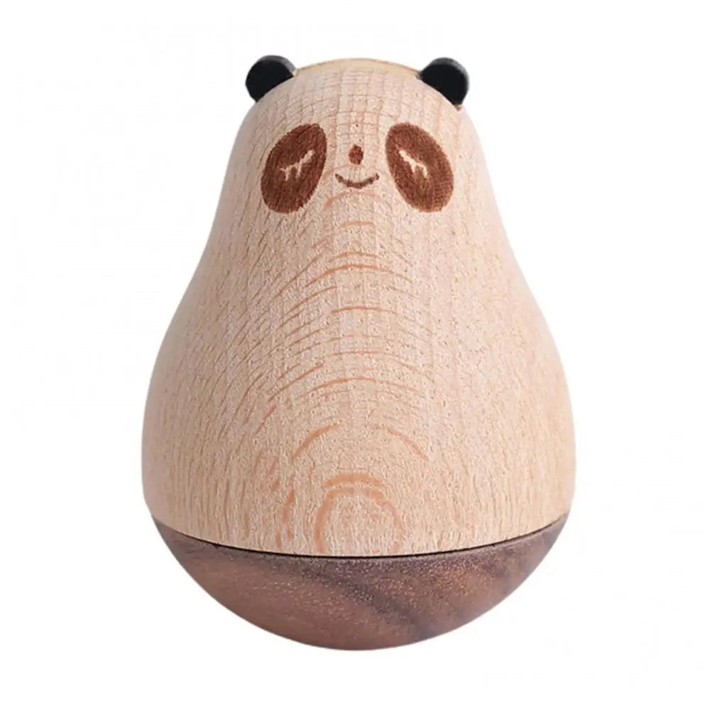 Cute Animal Design Wooden Tumbler Statue Miniature