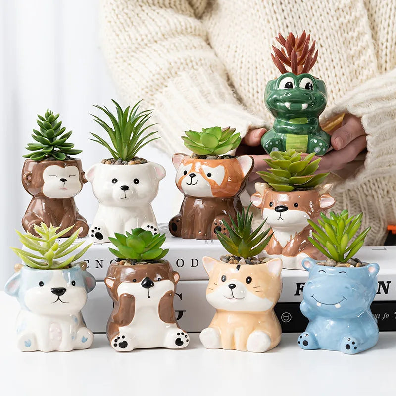Cartoon Theme Tiny Ceramic Flower Pot