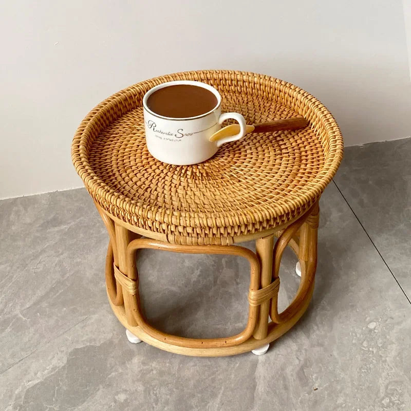 Creative Handmade Rattan Weaved Tea Table