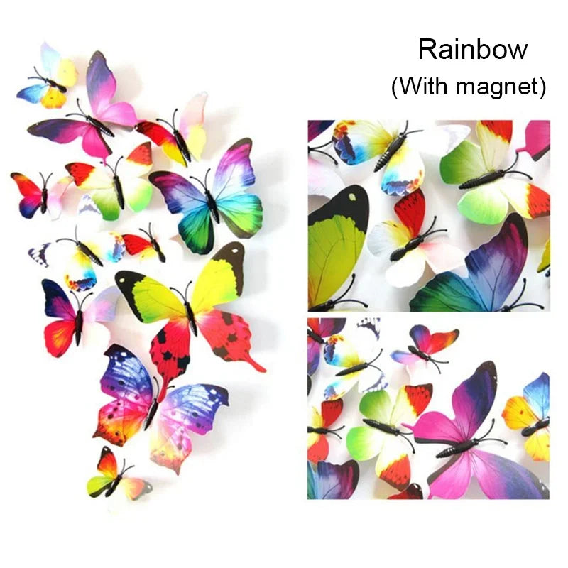 12PCS PVC 3D Butterflies Wall Stickers