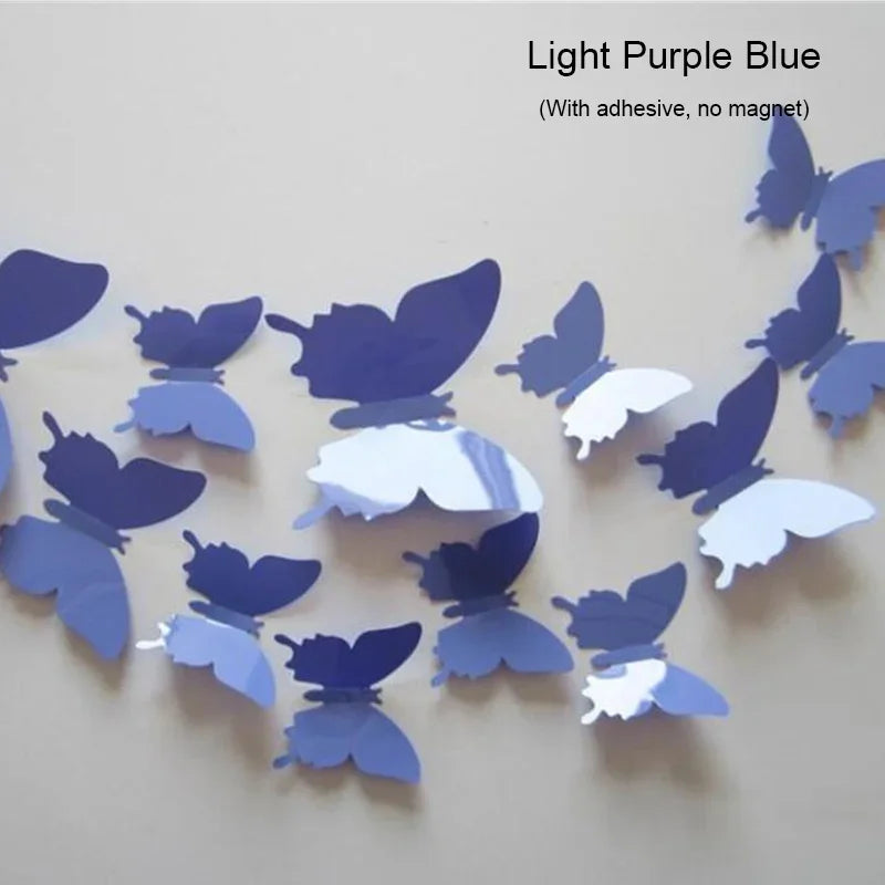 12PCS PVC 3D Butterflies Wall Stickers