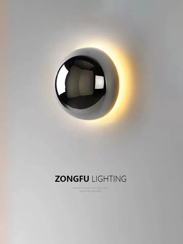 Minimalist plated silver luxurious wall lamp