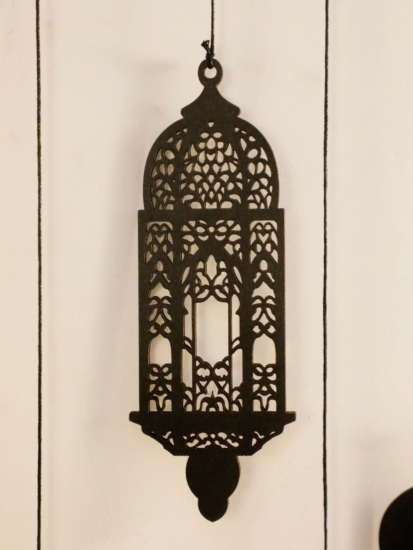Islamic Wooden Wall Hanging, Lantern and Crescent Moon