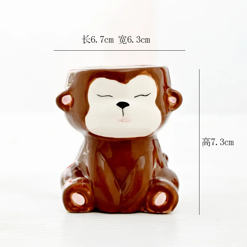 Cartoon Theme Tiny Ceramic Flower Pot