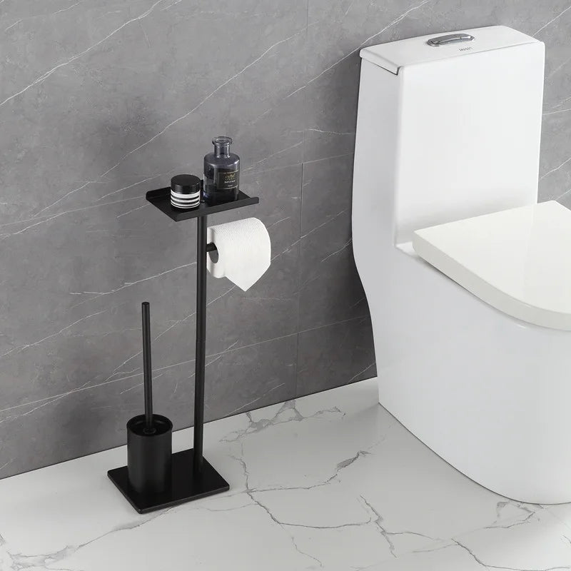 Floor Mounted Holder for Toilet Brush, Paper or Towel