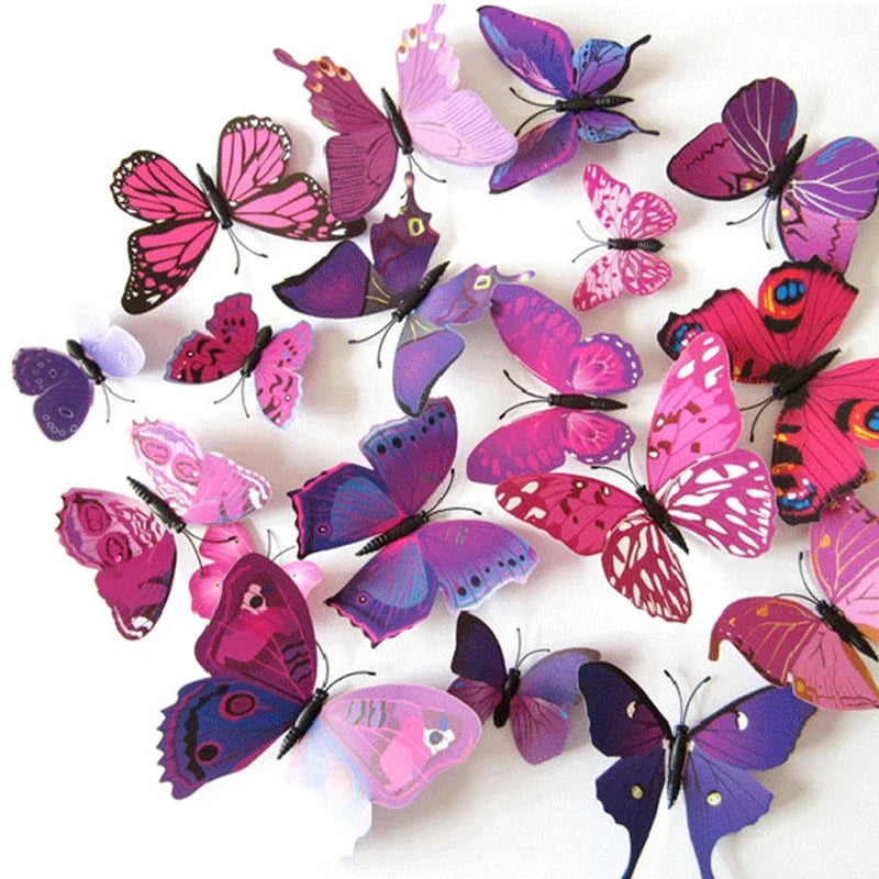 12PCS PVC 3D Butterflies Wall Stickers