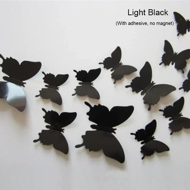 12PCS PVC 3D Butterflies Wall Stickers