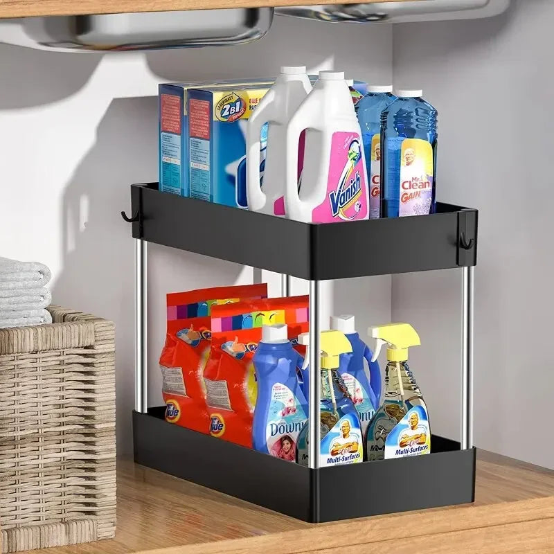 2 Tier Under Kitchen Sink Multipurpose Storage Organizer
