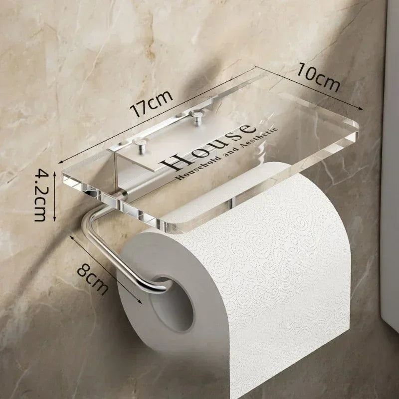 Luxury Gold Toilet Paper Holder with Shelf