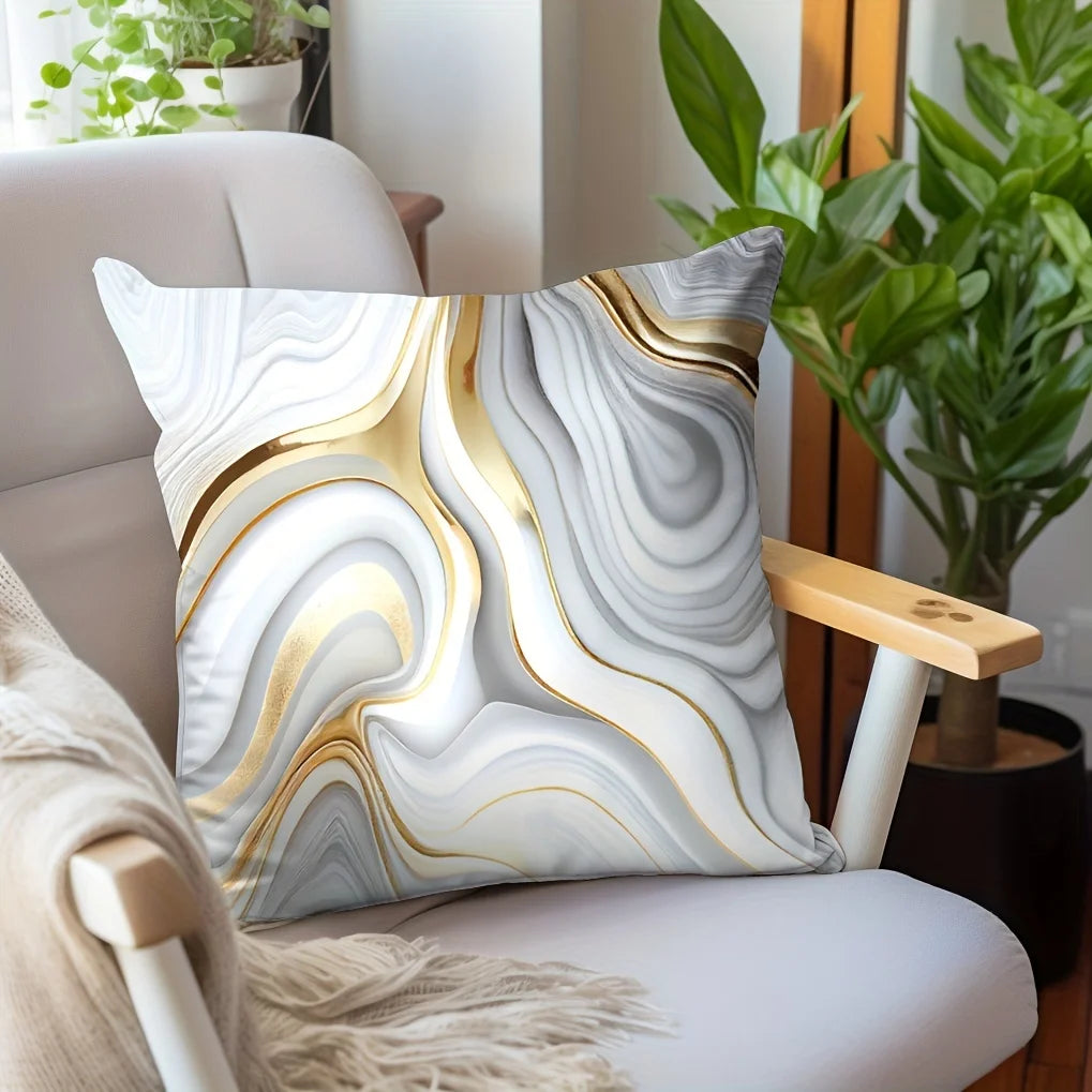 Marble Textured Throw Pillow Cover- 45cm x 45 cm