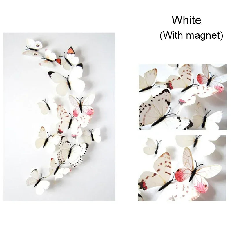 12PCS PVC 3D Butterflies Wall Stickers