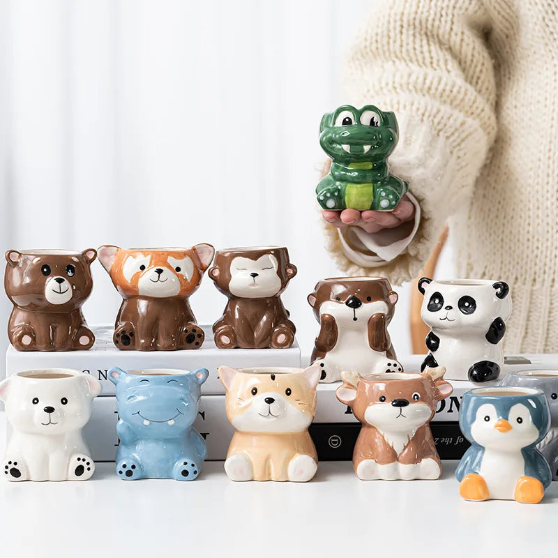 Cartoon Theme Tiny Ceramic Flower Pot