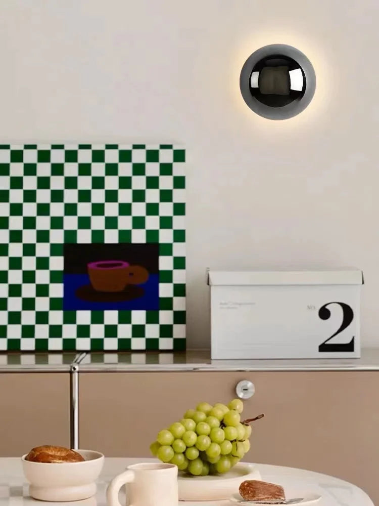 Minimalist plated silver luxurious wall lamp