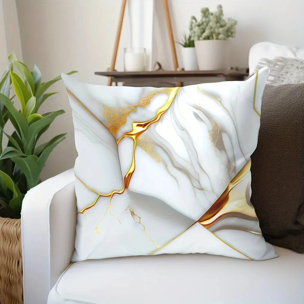 Marble Textured Throw Pillow Cover- 45cm x 45 cm