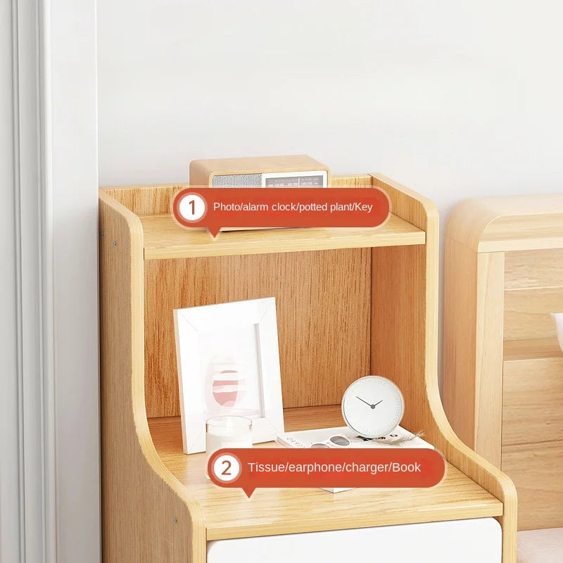 Wooden Mini Bedside Table with Drawer