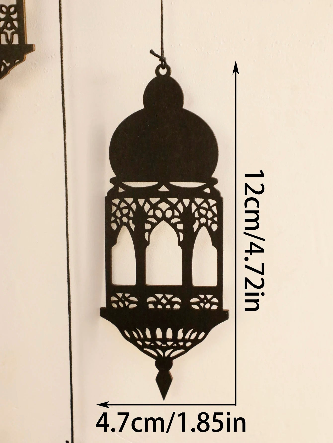 Islamic Wooden Wall Hanging, Lantern and Crescent Moon