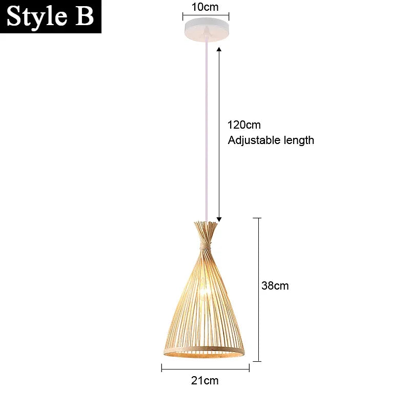 Japanese Bamboo Rattan Woven Ceiling Hanging Light