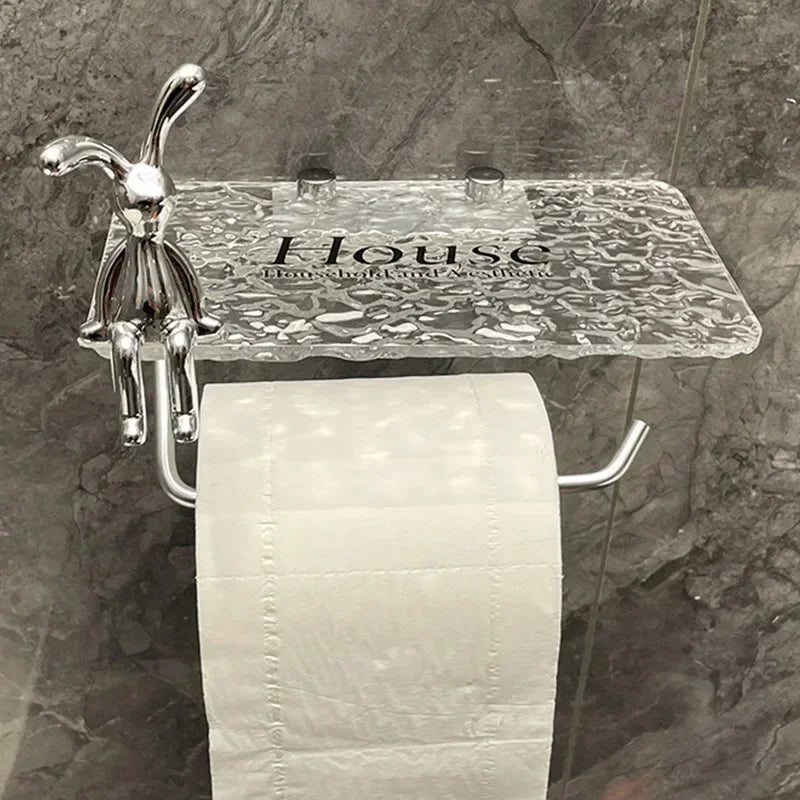Luxury Gold Toilet Paper Holder with Shelf