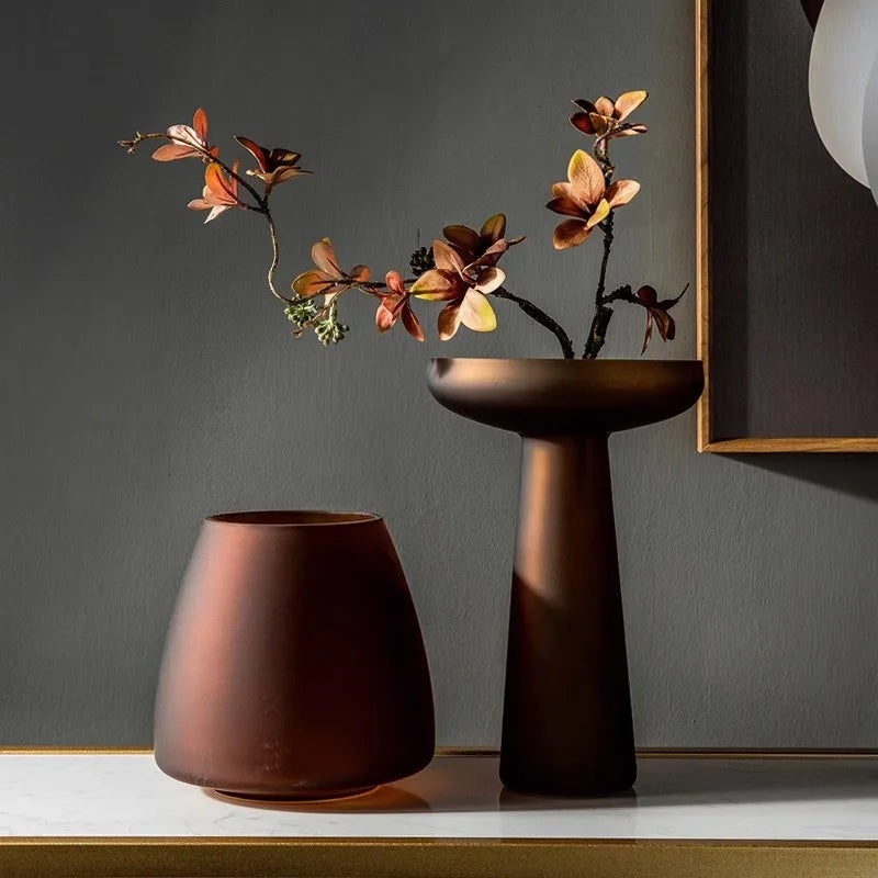 Nordic Light Luxury Frosted Glass Vase