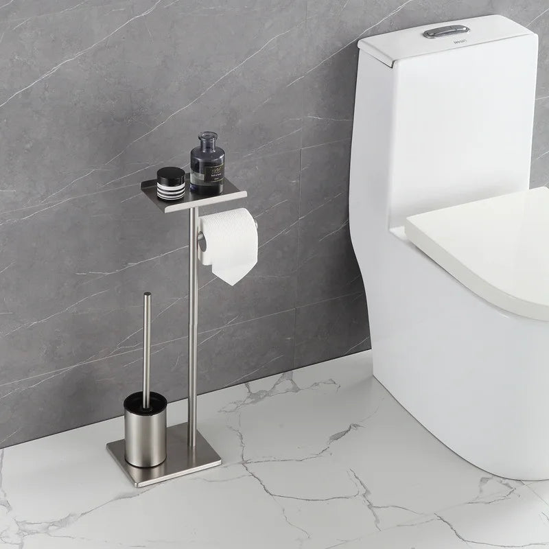 Floor Mounted Holder for Toilet Brush, Paper or Towel