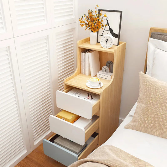 Wooden Mini Bedside Table with Drawer