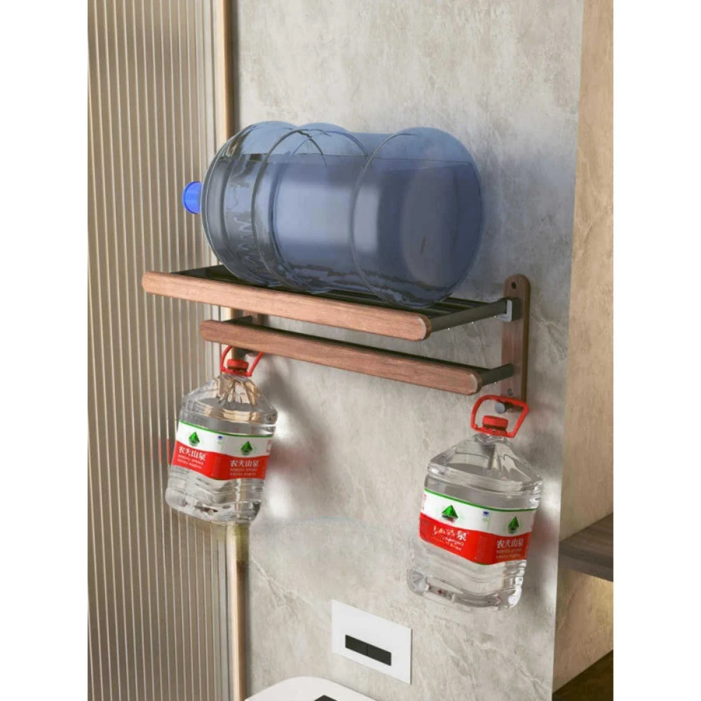 Walnut Wood Bathroom Rack Set