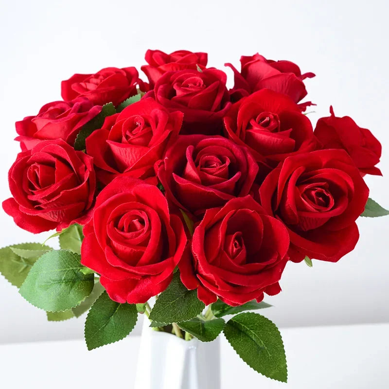 5Pcs Artificial Flowers Bouquet Silk- Rose Flower
