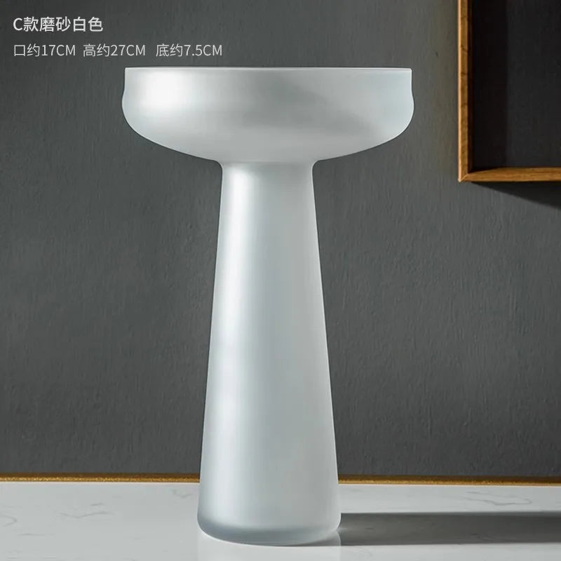 Nordic Light Luxury Frosted Glass Vase