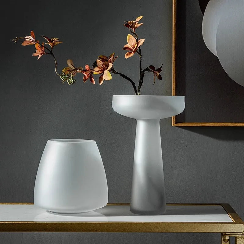 Nordic Light Luxury Frosted Glass Vase