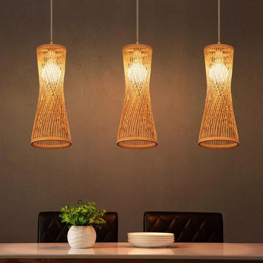 Japanese Bamboo Rattan Woven Ceiling Hanging Light