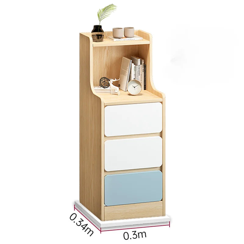 Wooden Mini Bedside Table with Drawer