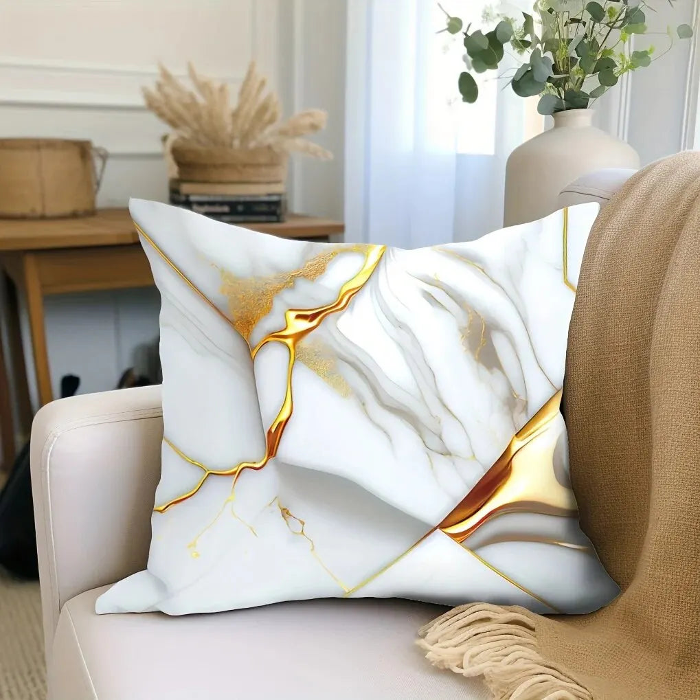 Marble Textured Throw Pillow Cover- 45cm x 45 cm