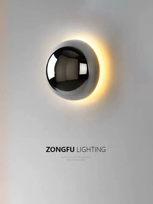 Minimalist plated silver luxurious wall lamp