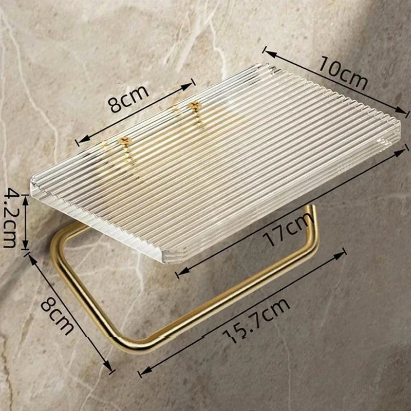 Luxury Gold Toilet Paper Holder with Shelf
