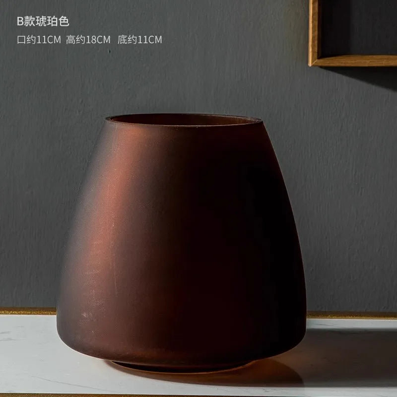 Nordic Light Luxury Frosted Glass Vase
