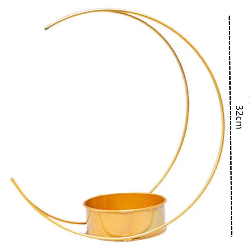 Metal Crescent Moon Flower Holder