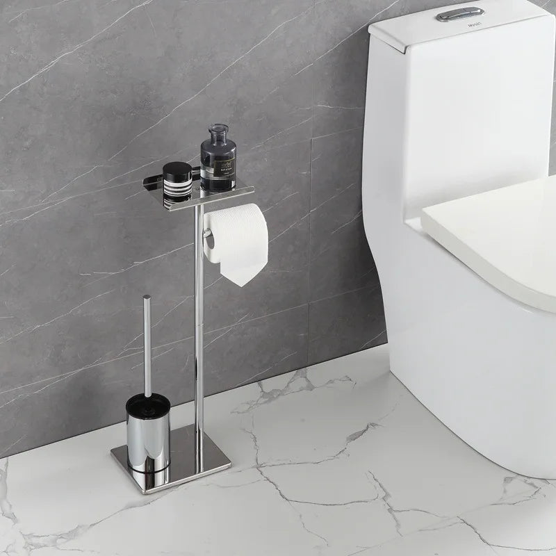 Floor Mounted Holder for Toilet Brush, Paper or Towel