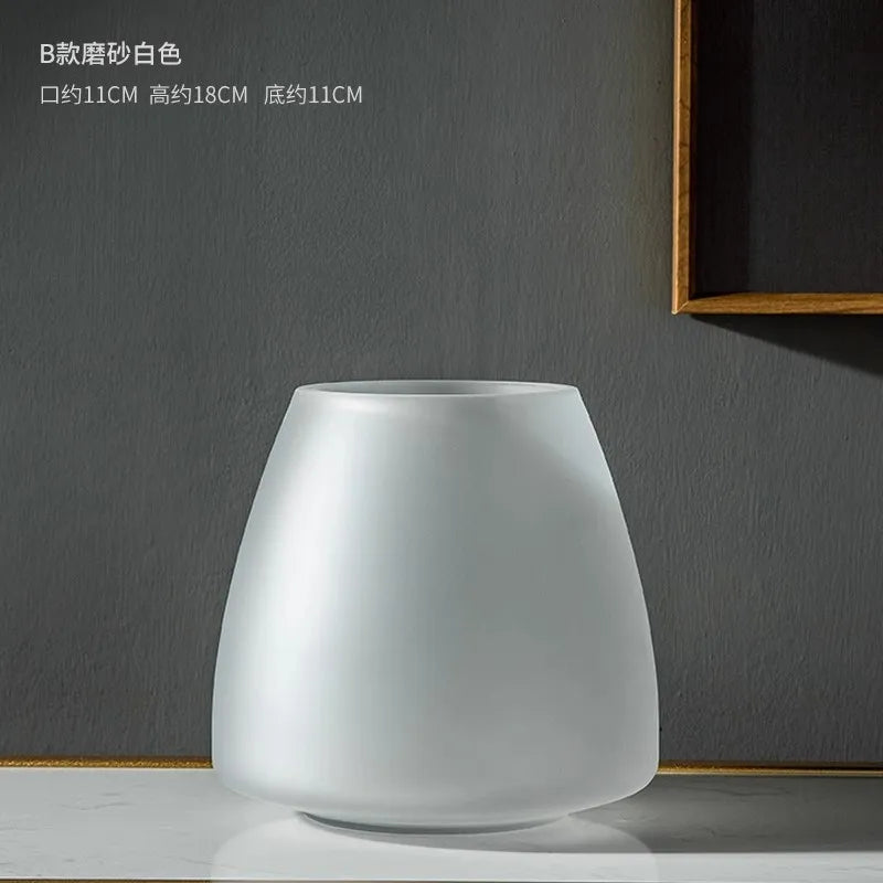 Nordic Light Luxury Frosted Glass Vase