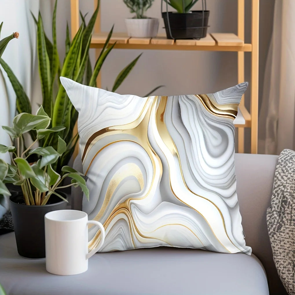 Marble Textured Throw Pillow Cover- 45cm x 45 cm