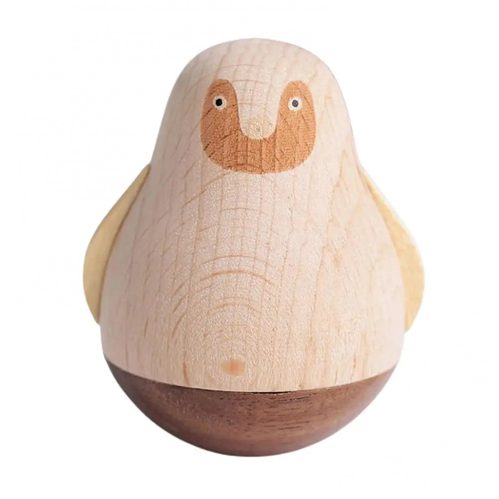 Cute Animal Design Wooden Tumbler Statue Miniature