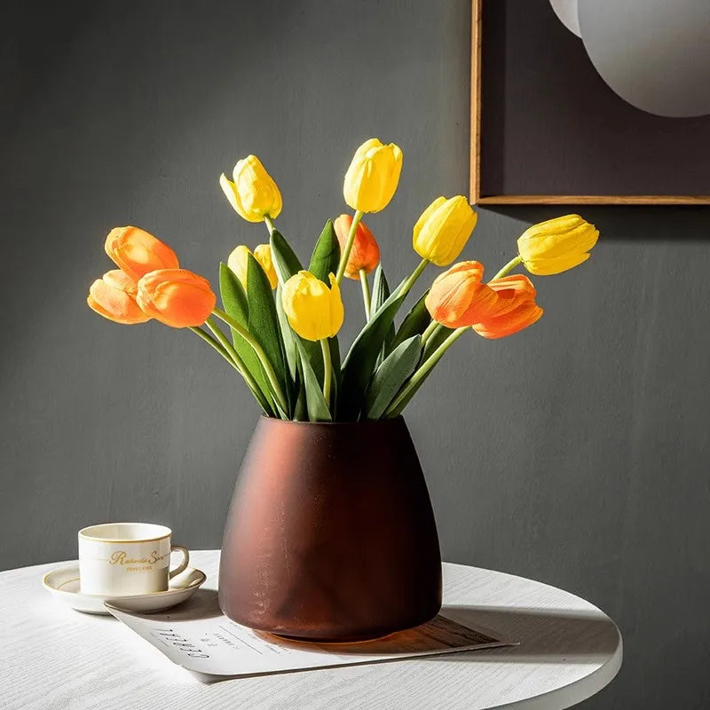 Nordic Light Luxury Frosted Glass Vase