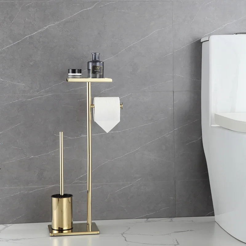 Floor Mounted Holder for Toilet Brush, Paper or Towel