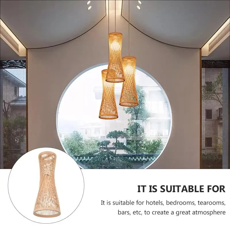 Japanese Bamboo Rattan Woven Ceiling Hanging Light