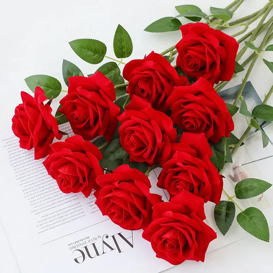 5Pcs Artificial Flowers Bouquet Silk- Rose Flower