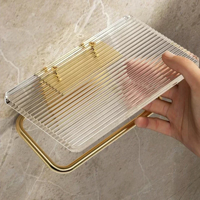 Luxury Gold Toilet Paper Holder with Shelf